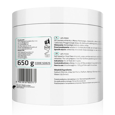 Fußweichmachersalz mit Harnstoff APIS - API-PODO 650 g (53825) - Фото №2