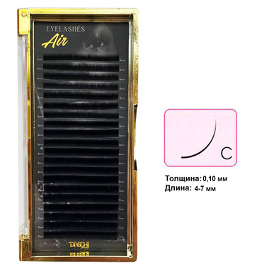 Ресницы Divochi Air MIX черный изгиб C 0.10 20 рядов 4-7 мм