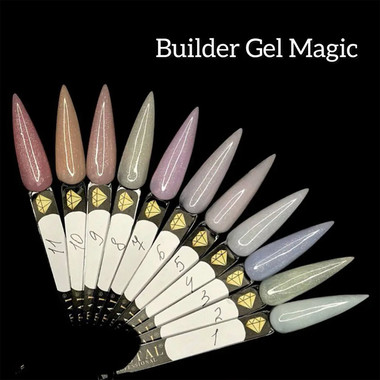 Gel zur Verlängerung Crystal Builder Gel Magic №1 zartblau mit Schimmer 15 ml - Фото №2