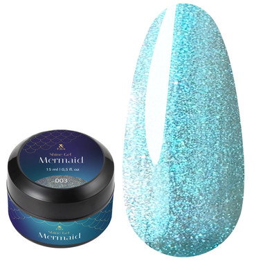 F.O.X Shine Gel Mermaid 003 turquoise-blue pearl 15 ml - Фото №1
