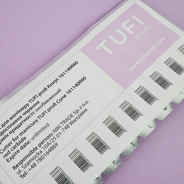 Manicurefrees TUFI profi Kegel 161140060 hardmetaal rood - Фото №4