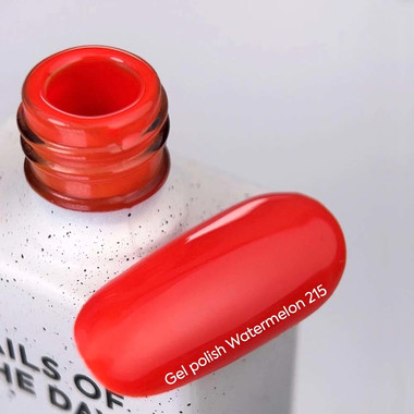 Гель-лак NAILSOFTHEDAY Watermelon 215 неоново-кораллово-красный 10 мл - Фото №2
