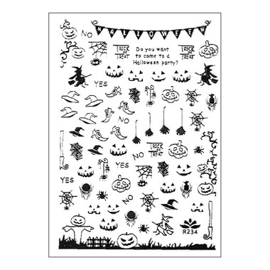 Nagelstickers GNBLab halloween zilver R234 - Фото №1