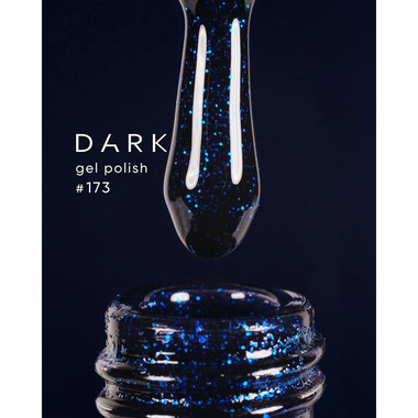Gellak DARK 173 kobalt met glitter 10 ml - Фото №2