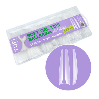 Geltips TUFI profi Half Cover Soft Gel Tips Ballerina Transparant 240 stuks (0326344) - Фото №1
