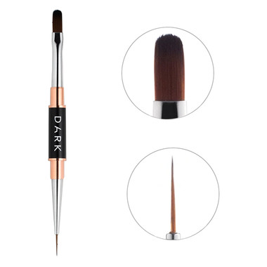 Dubbelzijdige DARK-kwast (10 mm eyeliner + 12 mm gel) (vernieuwd ontwerp) - Фото №1