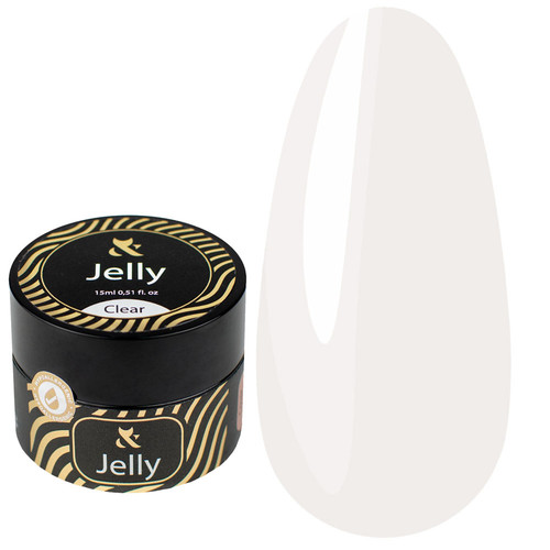 Гель для наращивания F.O.X Jelly Clear прозрачный 15 мл - Фото №1