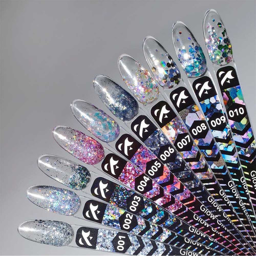 Глиттер F.O.X Glow Glitter Gel 006 темно-графитовый со слюдой и микроблеском 5 мл - Фото №2