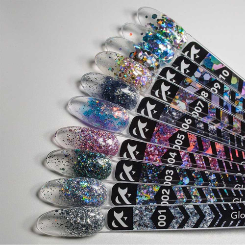Глиттер F.O.X Glow Glitter Gel 007 радужный 5 мл - Фото №3