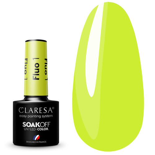 Лак гибридный Claresa FLUO 1 салатовый, 5г