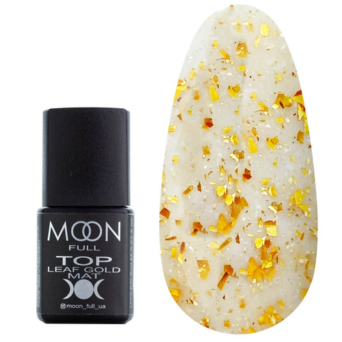 Топ MOON FULL Leaf Gold Matt матовый без липкого слоя с золотой поталью 8 мл