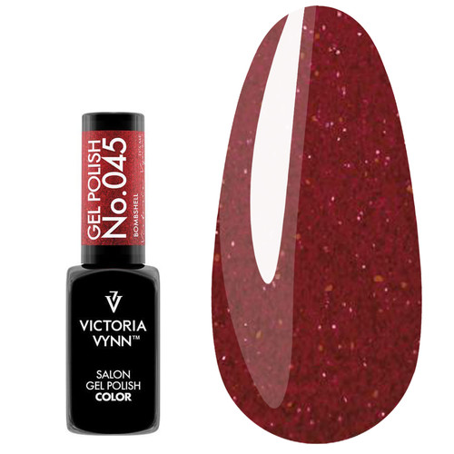Гель лак Victoria Vynn COLOR SHIMMER 045 Bombshell красный с шиммером 8ml - Фото №1