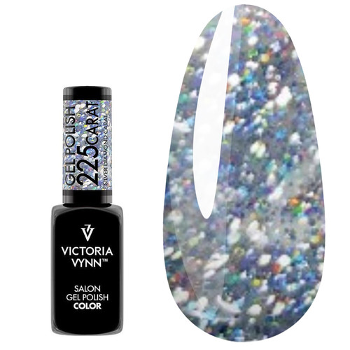 Гель лак Victoria Vynn COLOR GLITTER 225 Carat Silver Diamond серебряный 8ml - Фото №1