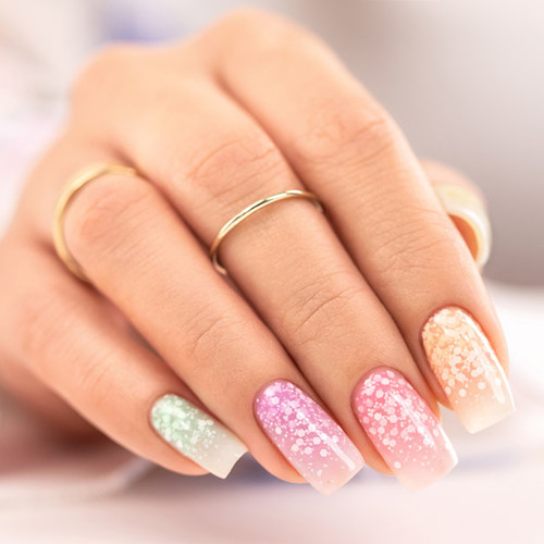 Гель лак Victoria Vynn COLOR SEMI TRANSPARENT 313 Berry Ice Cream сиреневый с хлопьями 8ml - Фото №2