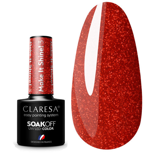 Гибридный лак для ногтей Claresa Make It Shine! 3 блестящих терракоты, 5г