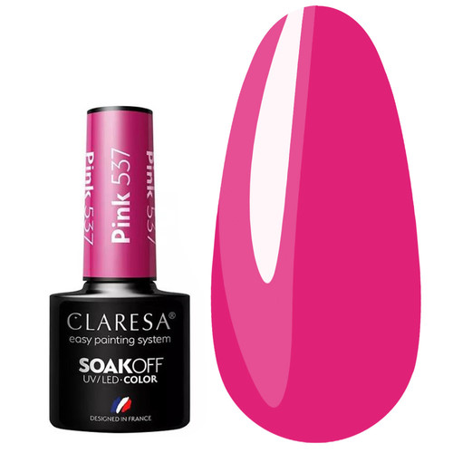 Лак для ногтей Claresa Hybrid PINK 537 фуксия, 5г