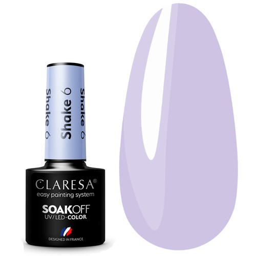 Лак гибридный Claresa SHAKE 6 пастельно-фиолетовый, 5г
