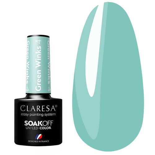 Лак для ногтей Claresa GREEN WINKS 4 лазурный, 5 г