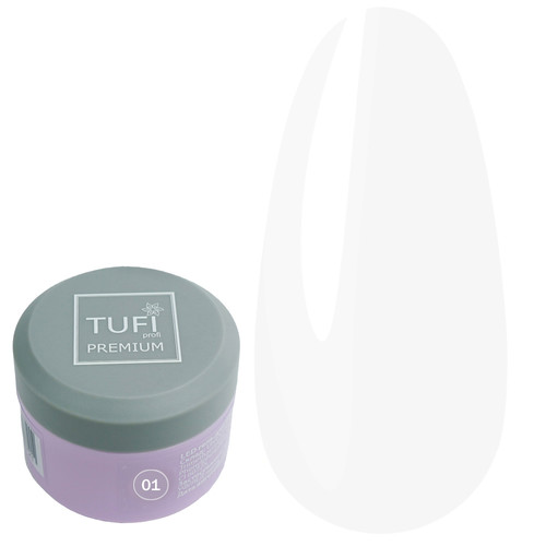 LED гель для наращивания TUFI profi PREMIUM Gel 01 прозрачный 15 г (0105823) - Фото №1