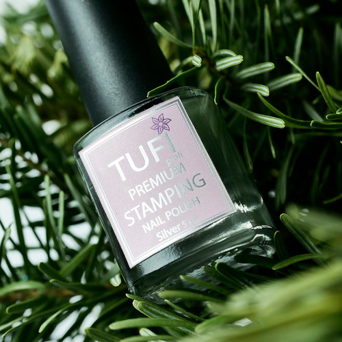 Лак для стемпинга TUFI profi PREMIUM Stamping серебро 5 мл (121821) - Фото №6
