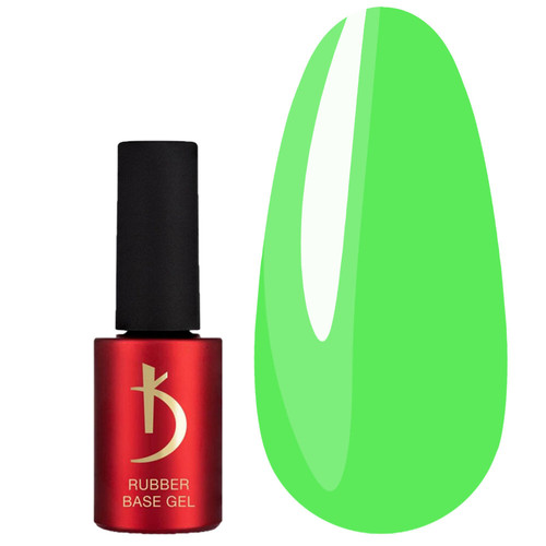 Цветное базовое покрытие для гель-лака Kodi Color Rubber Base Gel Neon 03 зеленый 7 мл - Фото №1