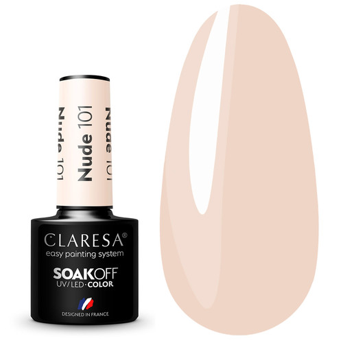 Лак для ногтей Claresa Hybrid NUDE 101 бежевый, 5г