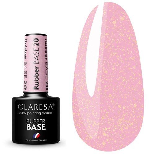Цветная база Claresa BASE RUBBER 20 Розовый с золотым блеском 5г