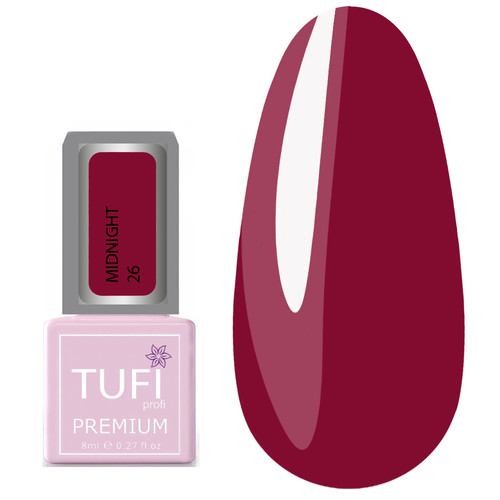 Гель-лак TUFI profi PREMIUM Midnight 26 гранатовая роза 8мл (0121264) - Фото №1