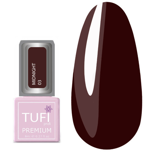 Hybride vernis TUFI profi PREMIUM Midnight 03 Paars elixer 8 ml (0102621)