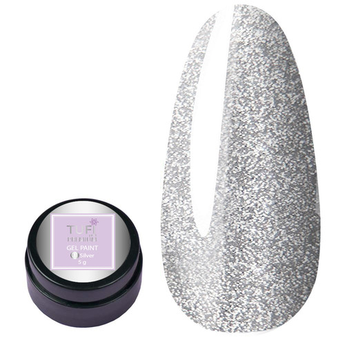 Гель-краска TUFI profi PREMIUM Gel Paint 01 серебро с блестками 5 г (0104336) - Фото №1
