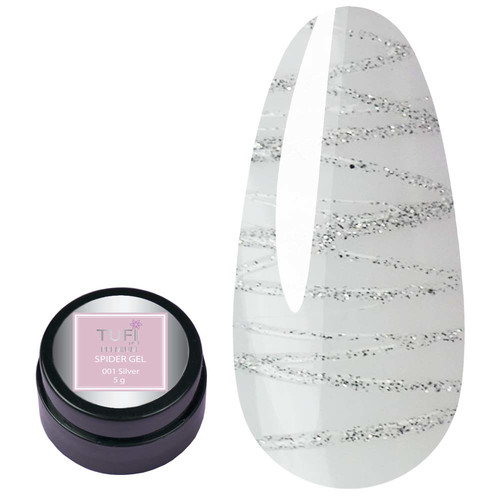 TUFI profi PREMIUM Spider Gel Spiderweb Harley Quinn reflecterend zilver 5 g (0103043) - Фото №1