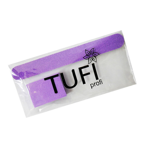 Набор одноразовый TUFI profi PREMIUM пилочка 180/240 и баф 120/120 фиолетовый (097775) - Фото №1