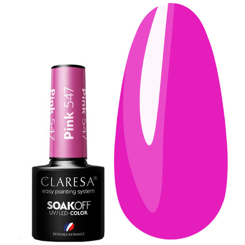 Лак гибридный Claresa PINK 547 темно-розовый 5 г - Фото №1