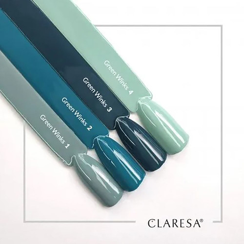 Лак для ногтей Claresa GREEN WINKS 3 гибридный темно-зеленый 5 г - Фото №3