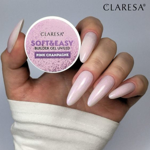 Гель для наращивания Claresa SOFT&EASY BUILDER GEL PINK CHAMPAGNE 45г - Фото №3