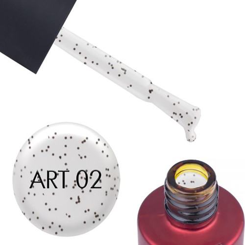 Матовый топ KODI Matte Top Coat Art 02 прозрачный с черными частичками 7 мл - Фото №2