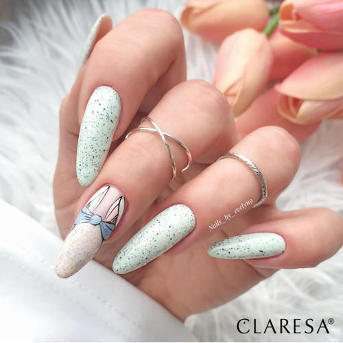 Claresa MARSHMALLOW 9 hybride nagellak lichtgroen met kruimels 5 ml - Фото №3