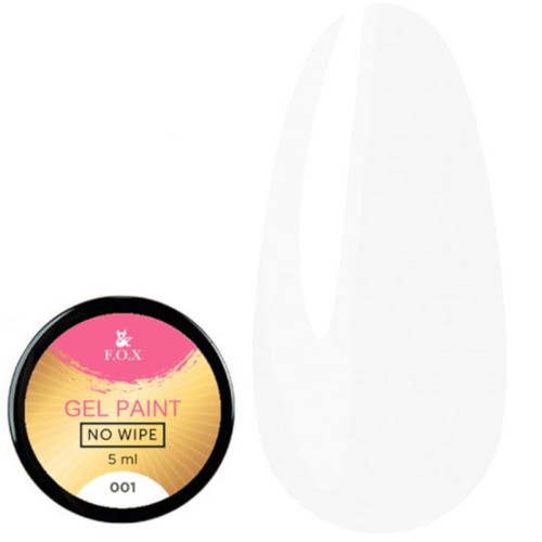 Гель-краска F.O.X Gel Paint No Wipe 001 белый 5 мл