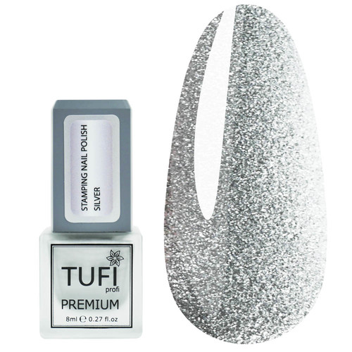 Лак для стемпінгу TUFI profi PREMIUM Stamping срібло 8 мл (0295882) - Фото №1