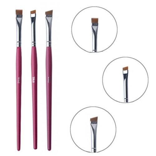 Набор кистей для бровей MAGIC BROW BRUSHES, малиновый