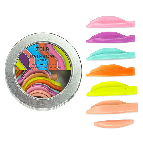 Набор валиков ZOLA Rainbow L-curl для ламинирования 7 пар - Фото №1
