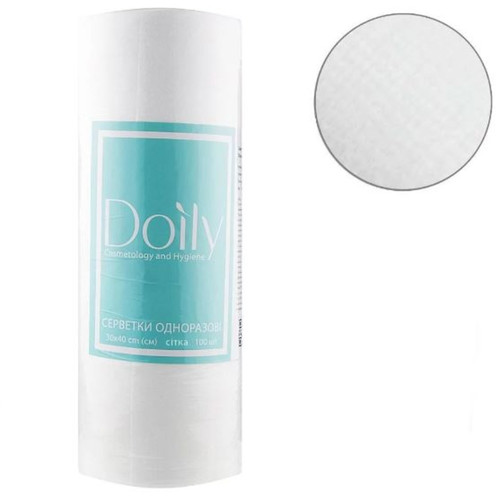 Салфетки одноразовые в рулоне Doily сетка 30х40 из спанлейса 40 г/м2 100 шт