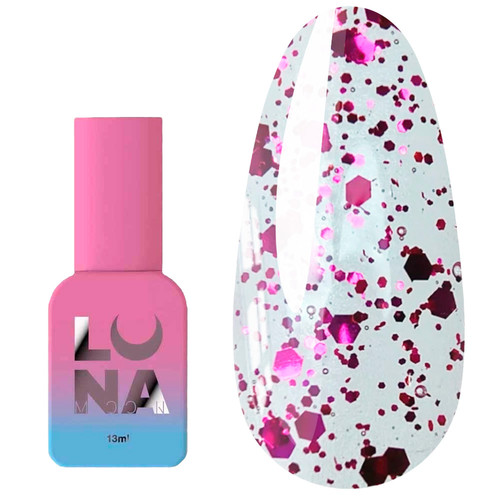 Топ LUNA Pink без липкого слоя с розовыми хлопьями 13 мл (300-2660) - Фото №1