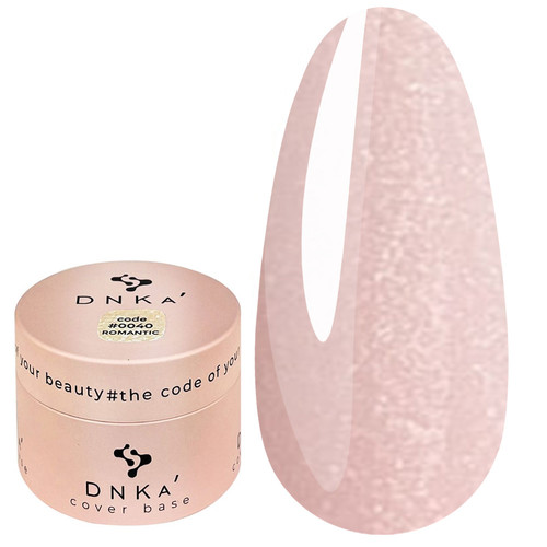 База для ногтей DNKa Cover Base №0040 Romantic светлый нежный розовый с серебряным шиммером 30 мл (DNKA0040-30) - Фото №1