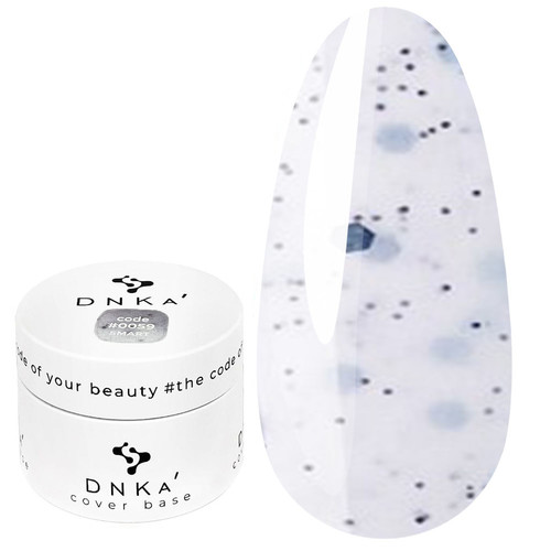 База для ногтей DNKa Cover Base №0059 Smart молочный с синими хлопьями 30 мл (DNKA0059-30) - Фото №1