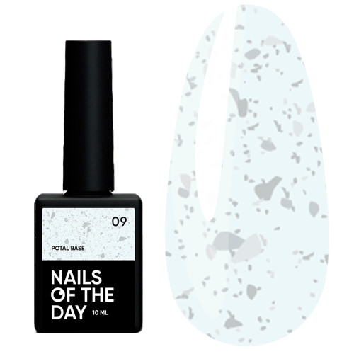 База NAILSOFTHEDAY Potal №09 молочный с серебряной поталью 10 мл - Фото №1
