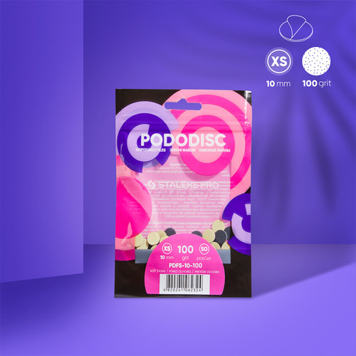 Сменные файлы на мягкой основе для педикюрного диска PODODISC STALEKS PRO XS 100 грит (50 шт) - Фото №3