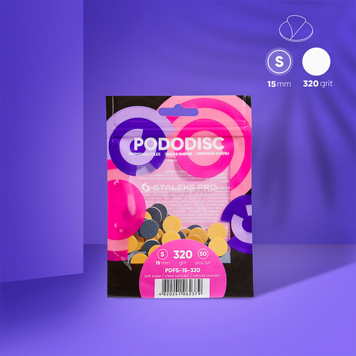 Сменные файлы на мягкой основе для педикюрного диска PODODISC STALEKS PRO S 320 грит (50 шт) - Фото №3