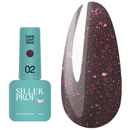Цветная база SILLER Shine Light №02 красно-фиолетовый 8 мл - Фото №1