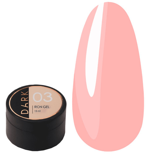 Гель для наращивания Dark Iron gel №03 розовый 15 мл - Фото №1